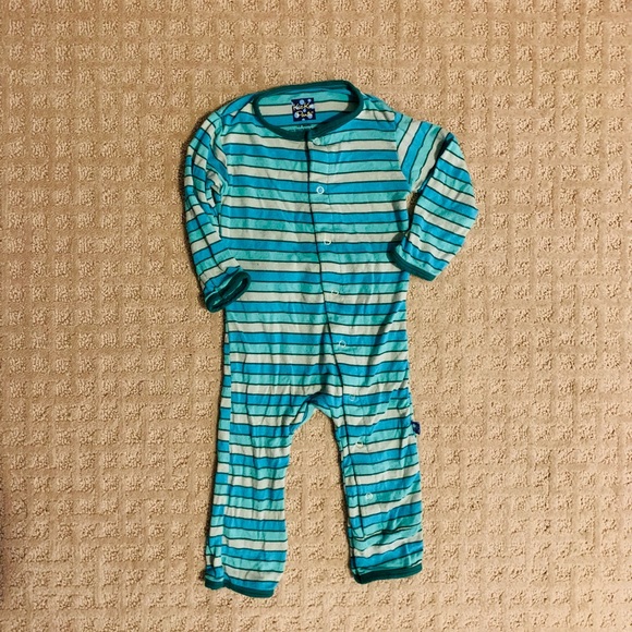 Kickee Pants Other - Play suit- Kickee Pants/ 6-9m/ blue- green/ EUC